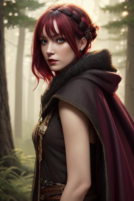 03932-3626460487-cinematic side portrait rugged female angel, adventurer outfit large cloak, fantasy forest landscape, dragon scales in hair, fan.png